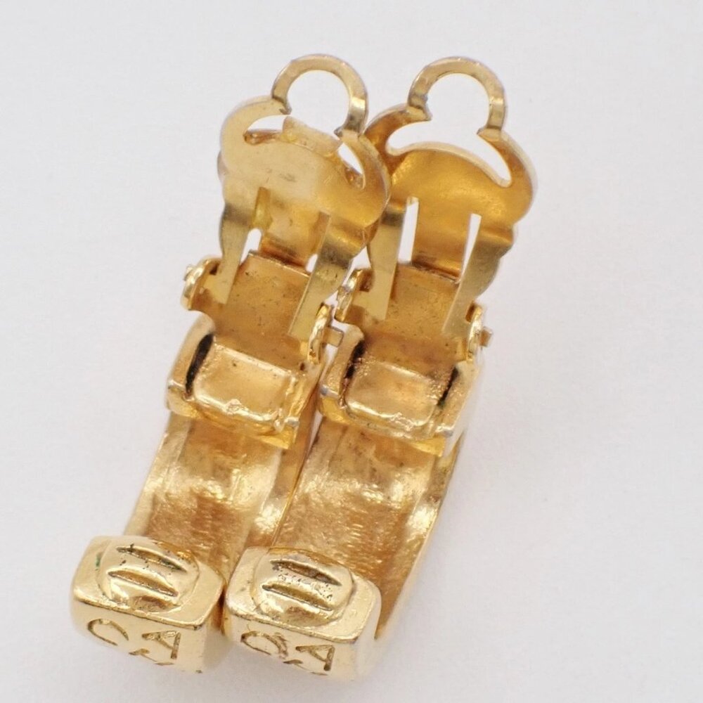 CHANEL CC Logo Earrings Clip-On GHW France 83RF992 - Picture 5 of 14